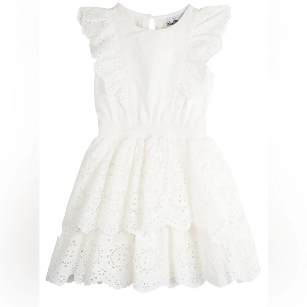 Rare Editions Little Girls Tiered Eyelet Casual Dress